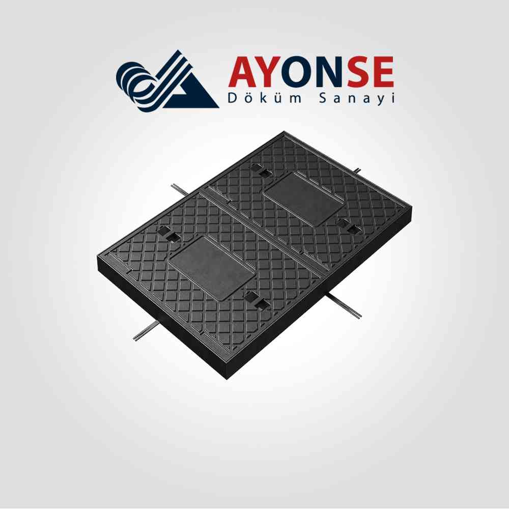 ADS-009 Kaydırmaz Desenli 2 Erişim Kapaklı Telekom Parsel Kapağı