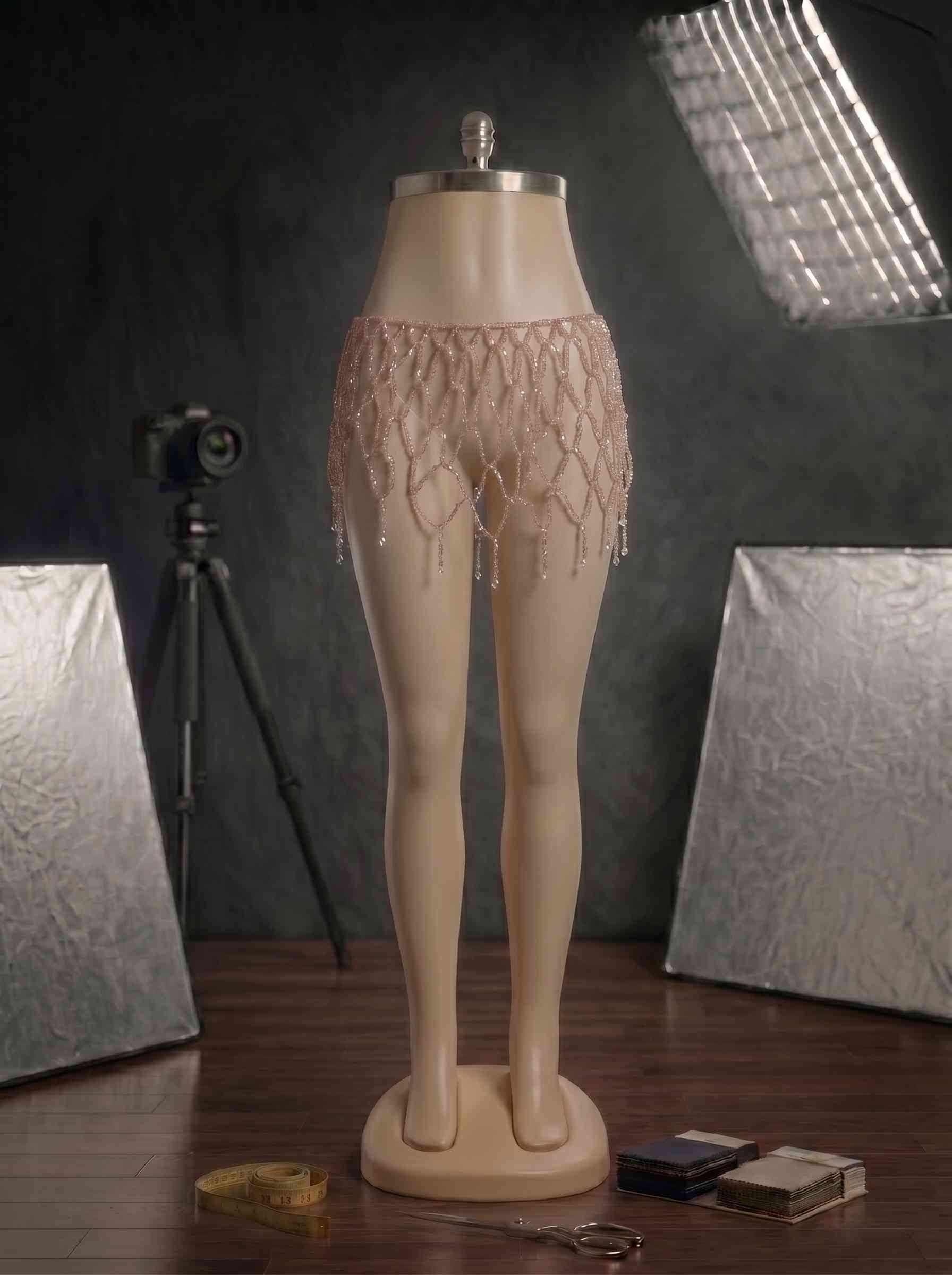 Calypso Çok Yönlü Kristal Boncuk İşlemeli Omuz Şalı Etek ve Pantolon Üstü Bel Aksesuarı