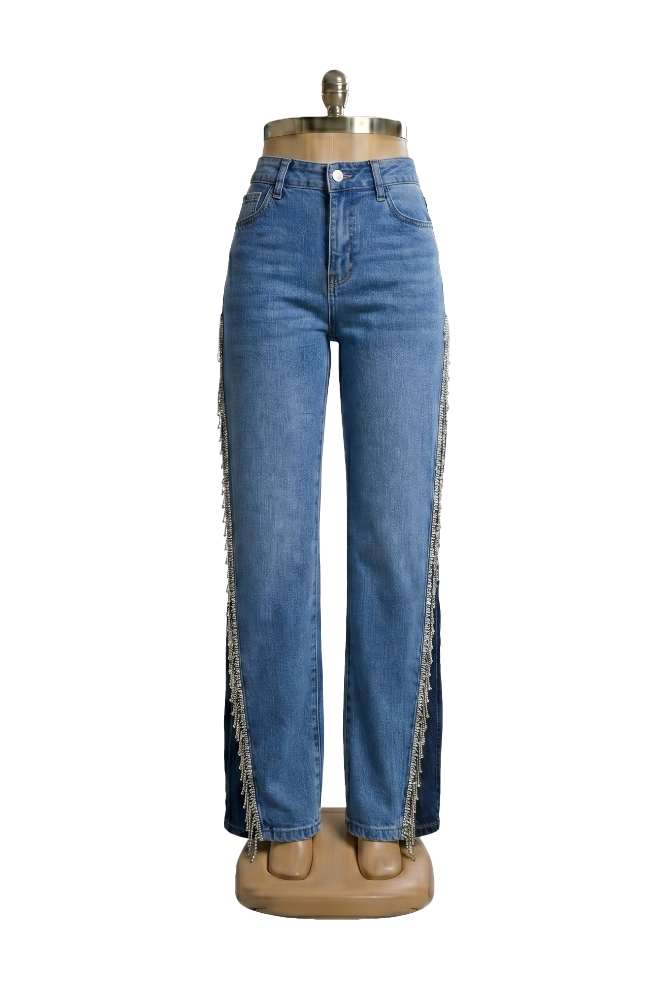 Kristal Saçaklı Likralı Premium Jean Pantolon Orvelia Vesper