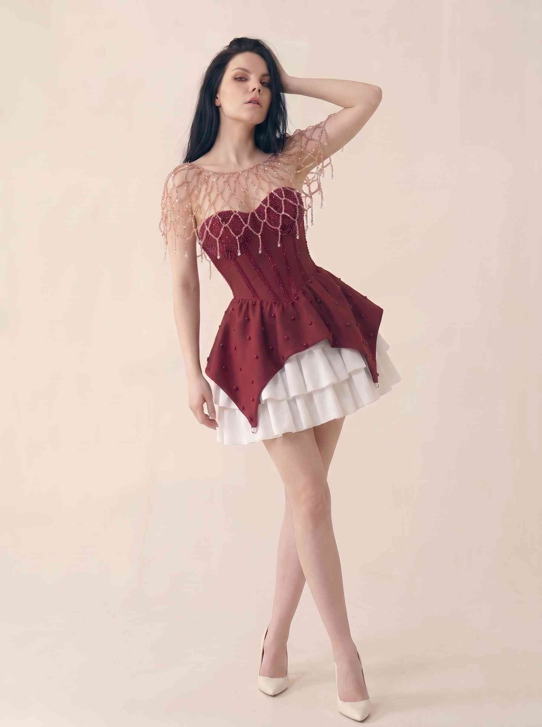 Calypso Çok Yönlü Kristal Boncuk İşlemeli Omuz Şalı Etek ve Pantolon Üstü Bel Aksesuarı