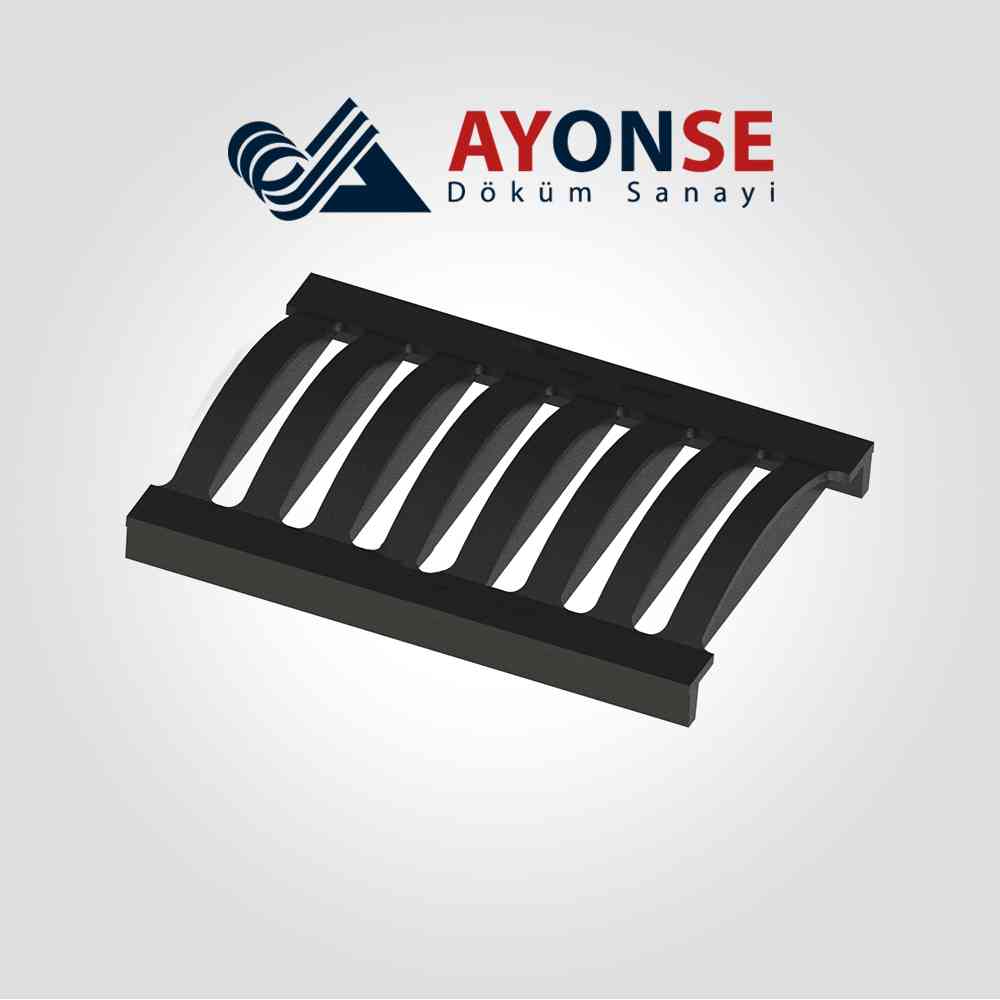 ADS-108 Sfero Döküm 375x500x45 mm Bombeli Kanal Izgarası