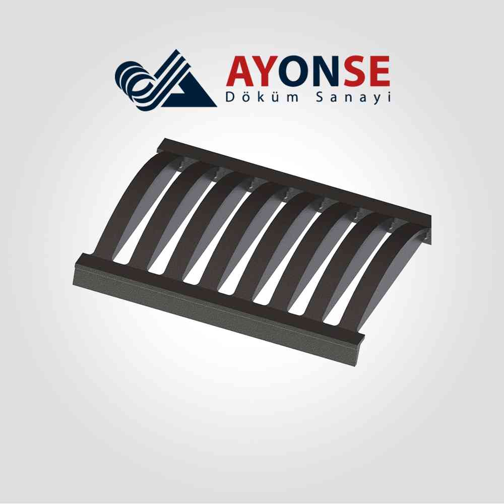 ADS-111 Sfero Döküm 500x500x45 mm Bombeli Kanal Izgarası