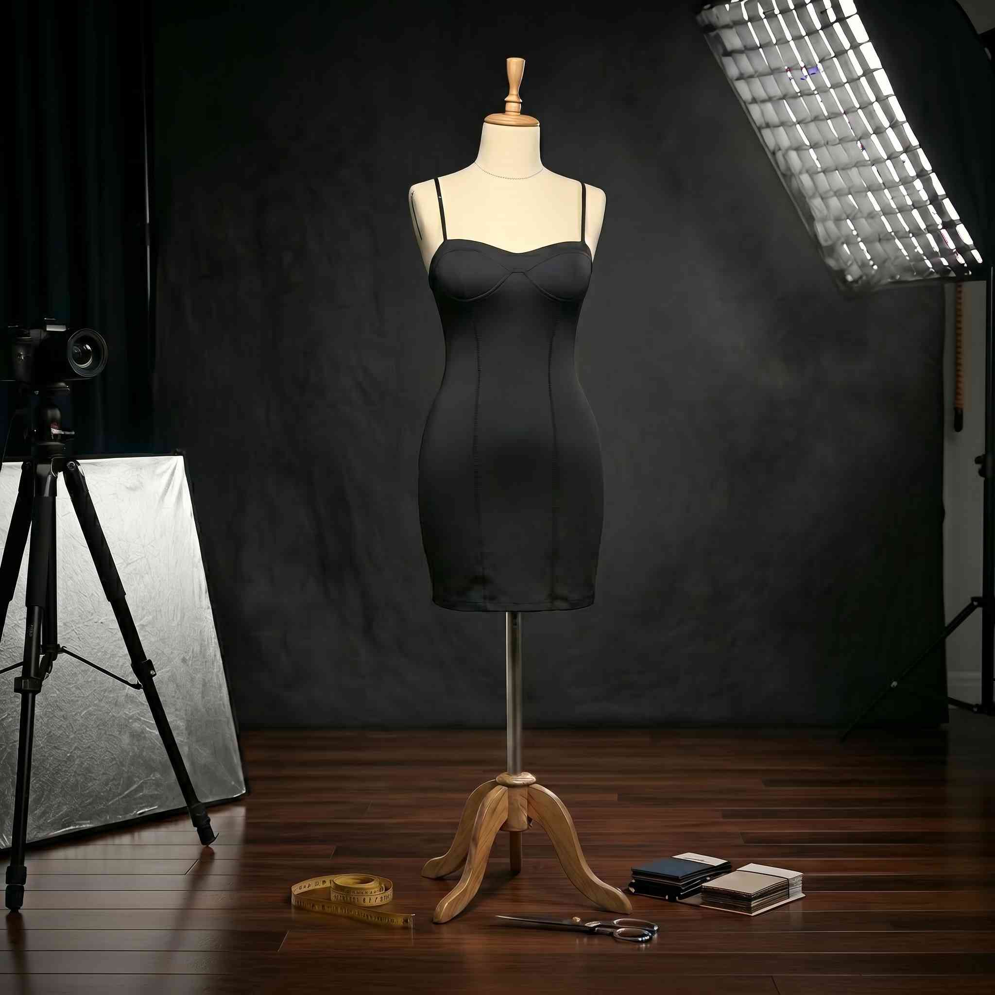 Minimalist Balenli Siyah Korse Mini Elbise Umbra